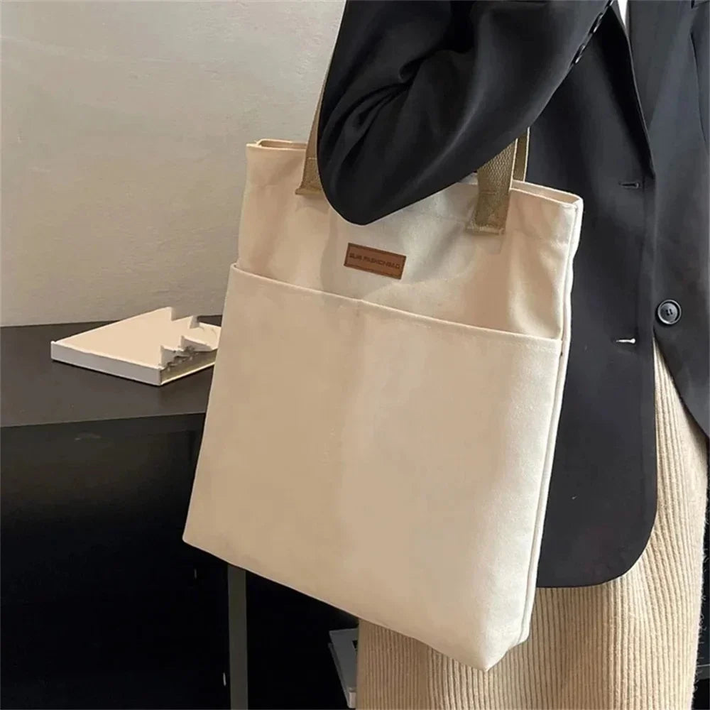 Mala tote de lona lisa