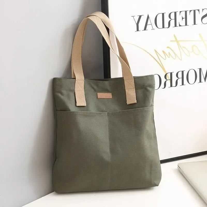 Mala tote de lona lisa